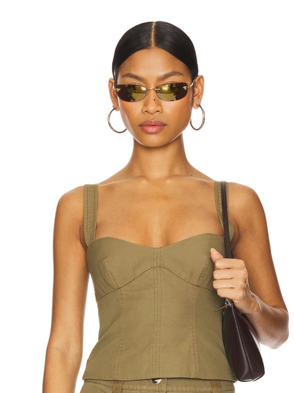 Camila Coelho Gigi Olive Green Top NWT